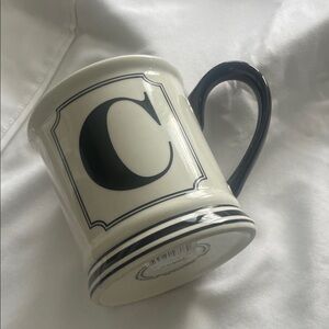 Monogrammed Black and White Mug
